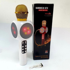 Микрофон караоке беспроводный с Bluetooth USB 4 колонками на 16Вт и диско-светом WS-1816 белый